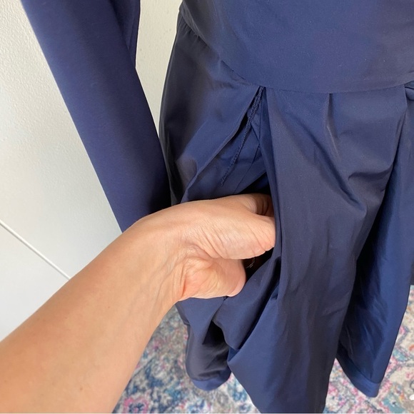 Lauren Ralph Lauren Dress Size 12 Women's Navy Evening Fit Flare Silhouette - Picture 4 of 16